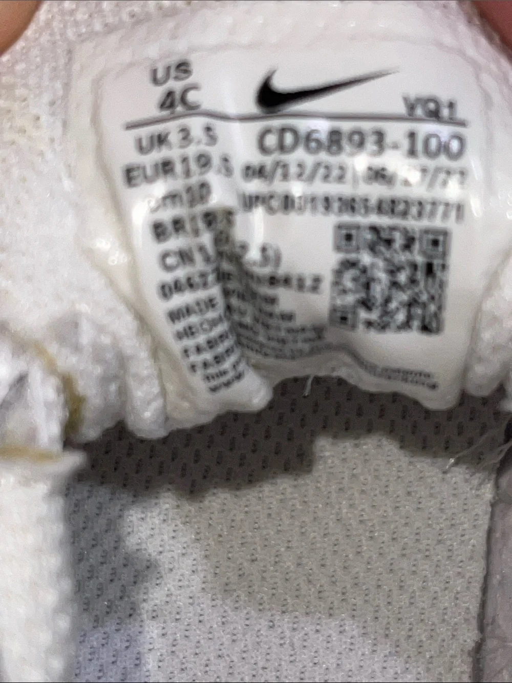 Nike Air Max Toddler White Mesh & Leather Sneakers